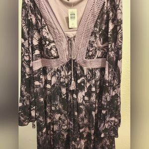 Torrid  2x boho purple dress NWT